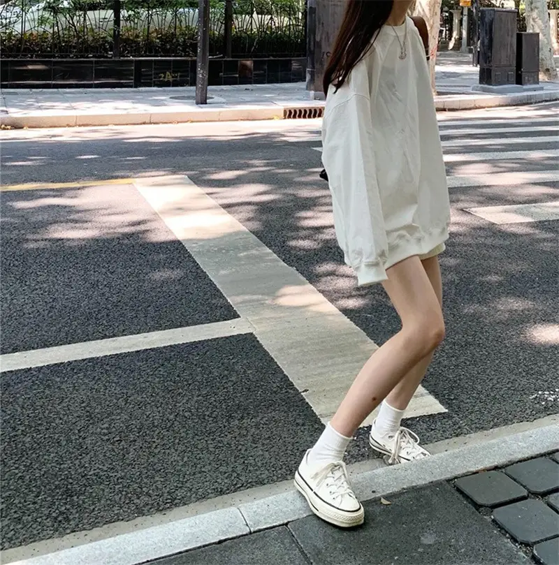 2025 Korean Style Loose White Long Sleeve Sweatshirt Women — feature 9