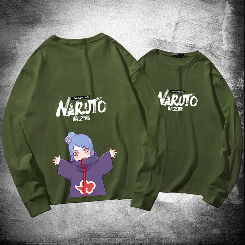 Naruto Cotton Long Sleeve T-Shirt Green Couple Design
