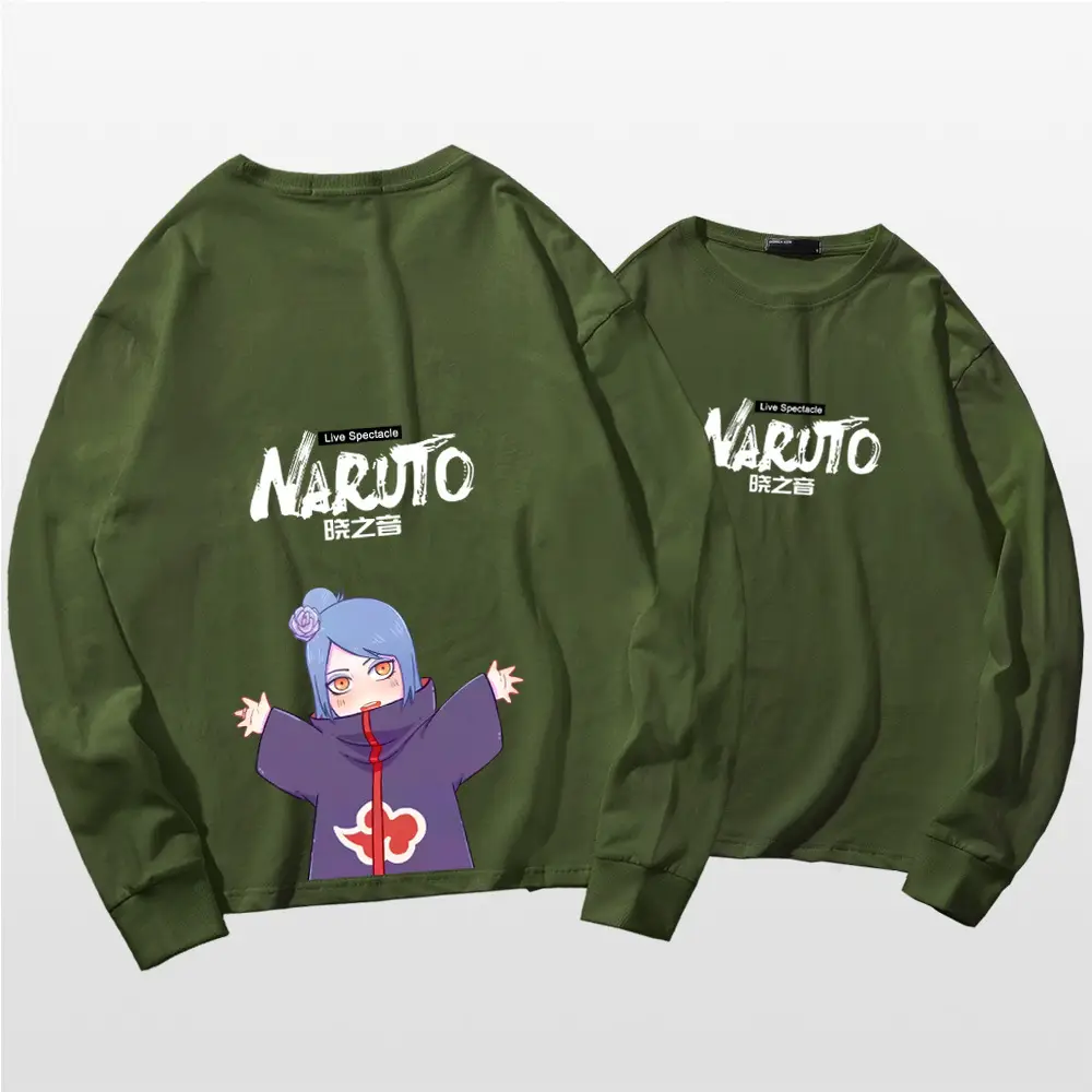 Naruto Cotton Long Sleeve T-Shirt Green Couple Design