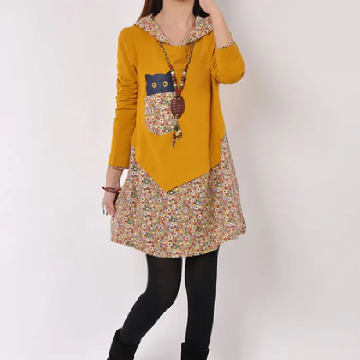 New Spring Women's Blue Floral Long Sleeve Kurta Set Large - Image 6