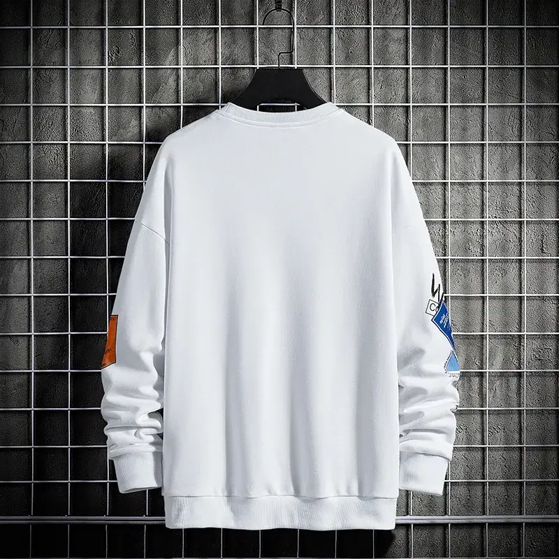 2025 Men's White Korean Style Sweatshirt with Printed Design - Image 4