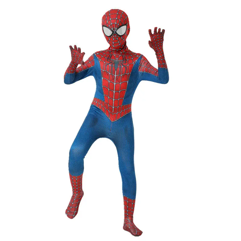 Spider Man Kids Cosplay Costume Red Blue Superhero
