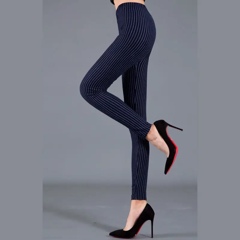 Women Striped Slimming Leggings Boot Pants Set - Image 21