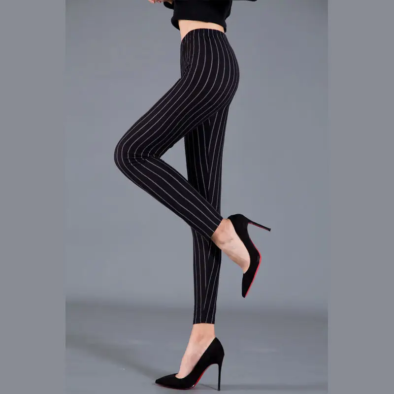 Women Striped Slimming Leggings Boot Pants Set - Image 23
