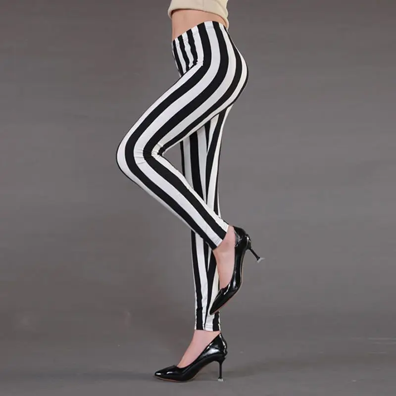 Women Striped Slimming Leggings Boot Pants Set - Image 11