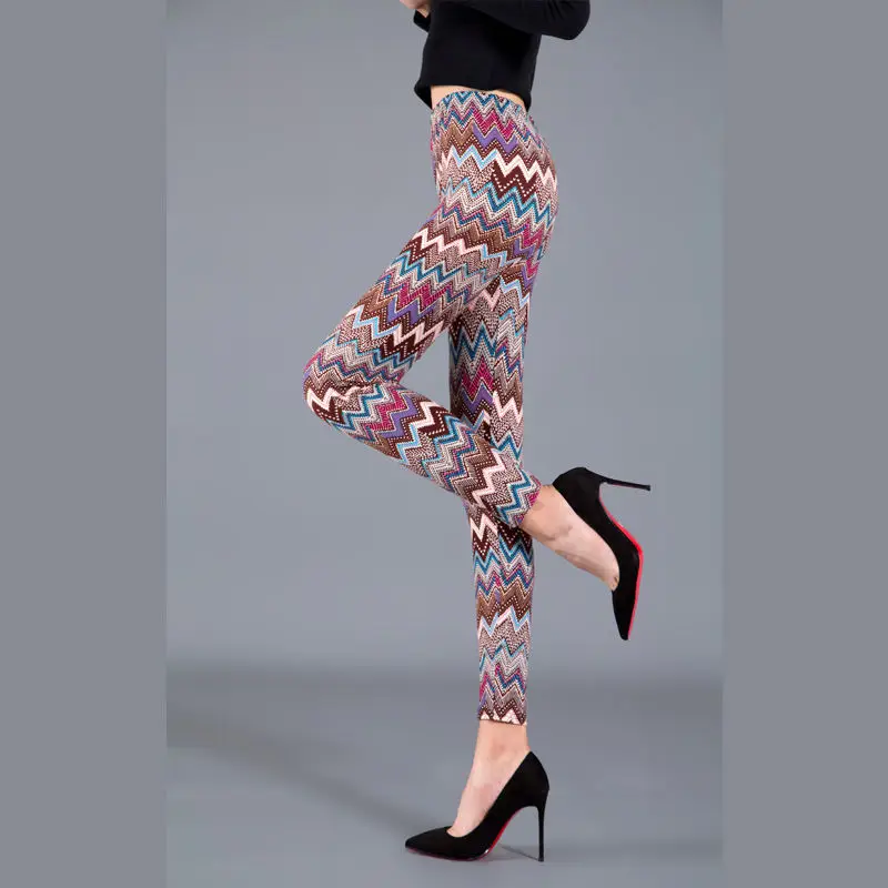 Women Striped Slimming Leggings Boot Pants Set - Image 6