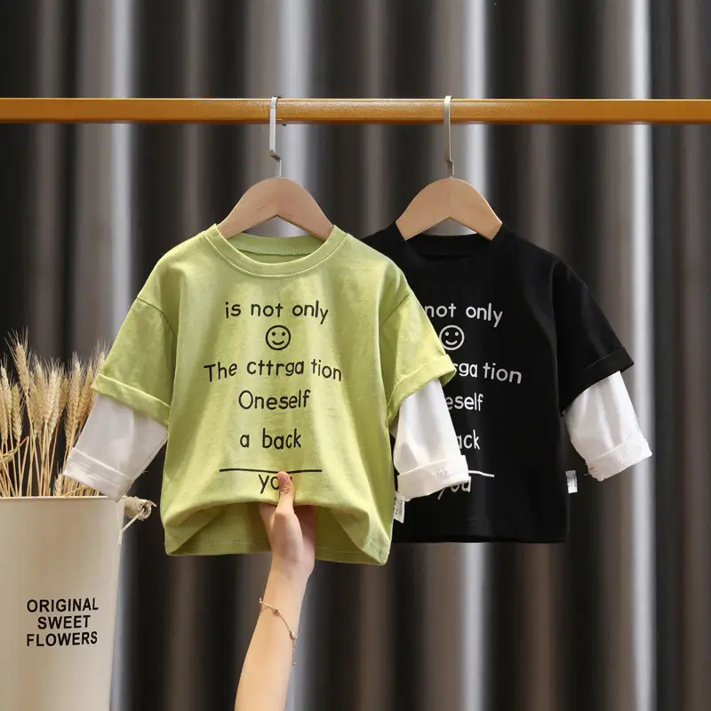 Kids T-Shirt Yellow Korean Style 2026 - Image 3