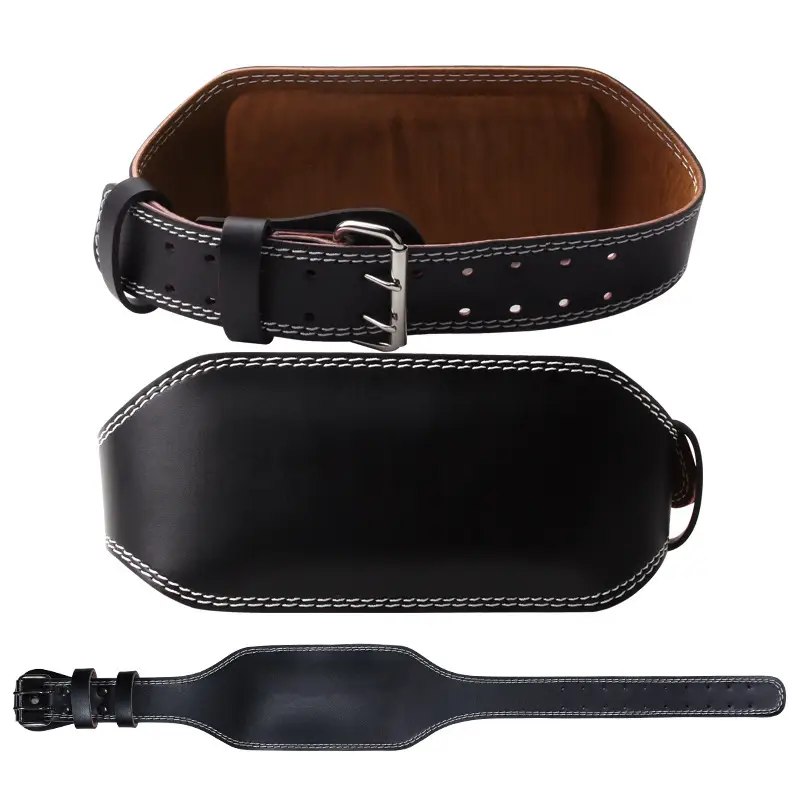 Men's Adjustable Leather Powerlifting Belt Brown