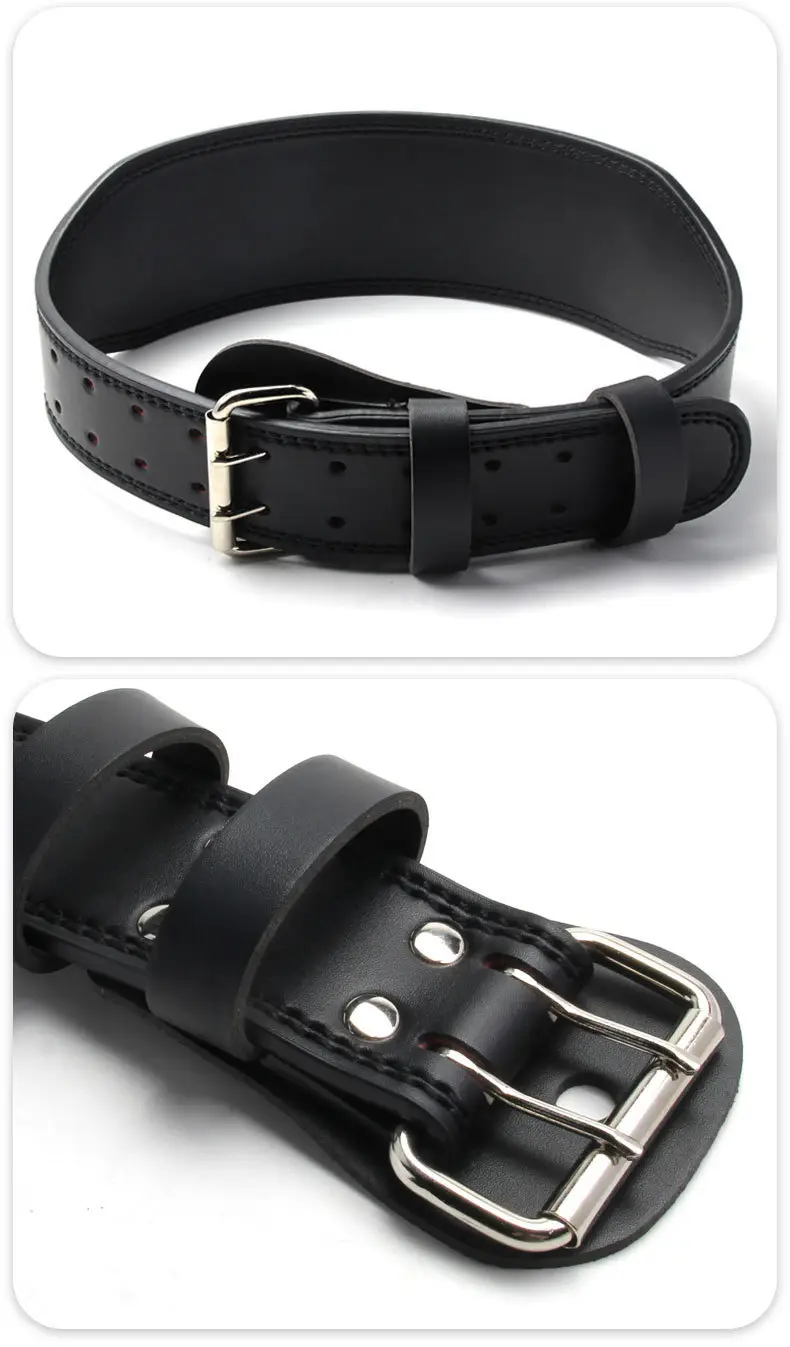 Men's Adjustable Leather Powerlifting Belt Brown — feature 21