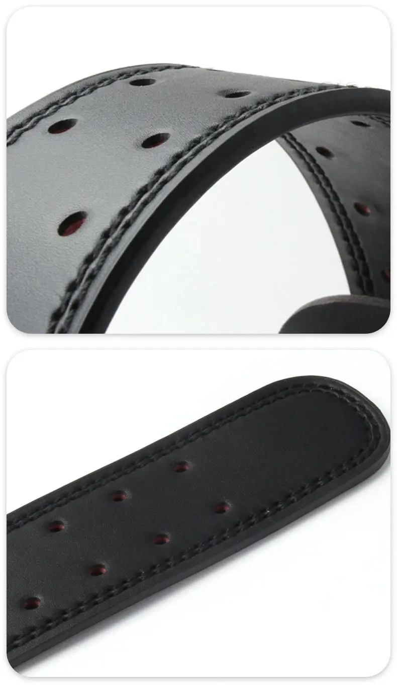 Men's Adjustable Leather Powerlifting Belt Brown — feature 23