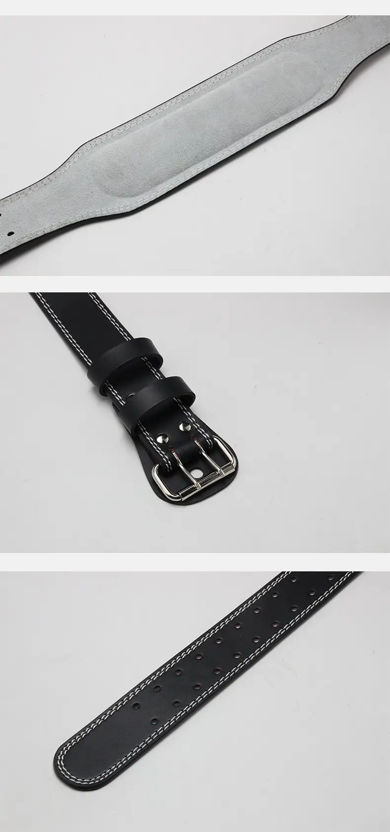 Men's Adjustable Leather Powerlifting Belt Brown — feature 26