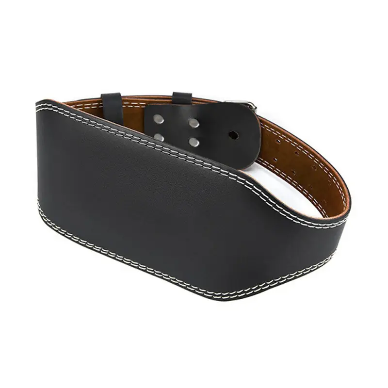 Men's Adjustable Leather Powerlifting Belt Brown