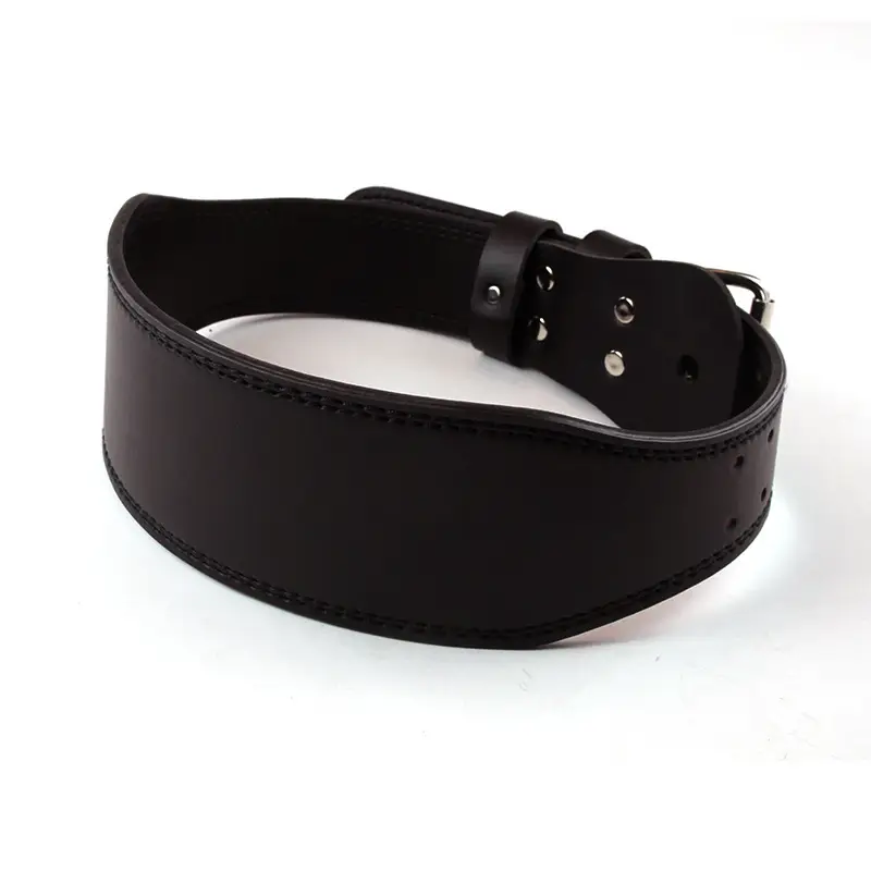Men's Adjustable Leather Powerlifting Belt Brown
