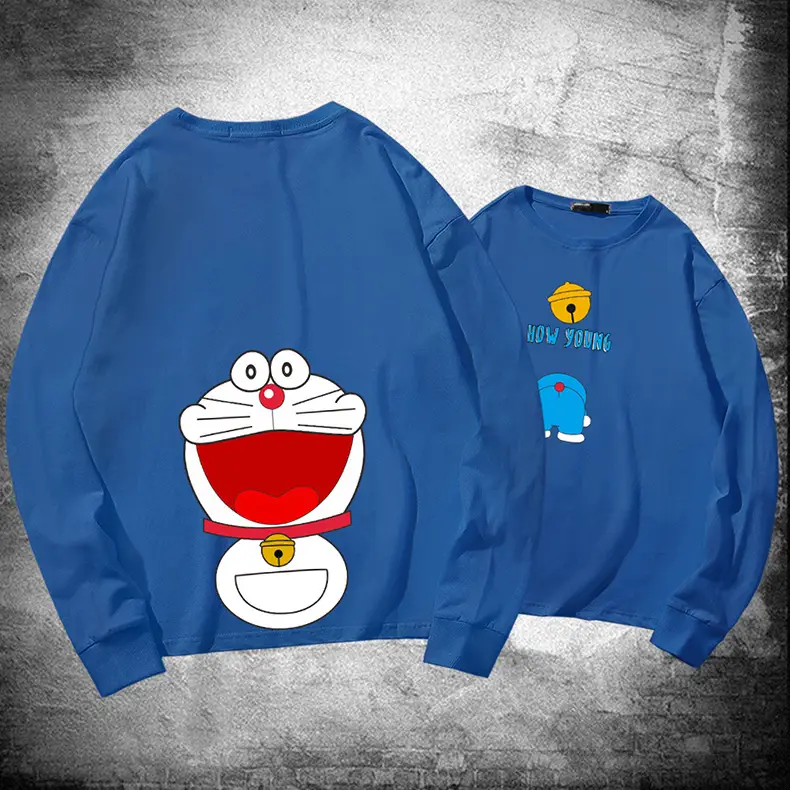 Japanese Cartoon Long Sleeve T-Shirt Yellow Doraemon