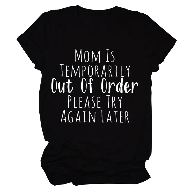 Mom is Out of Order T-Shirt Maroon Denim Shorts Set
