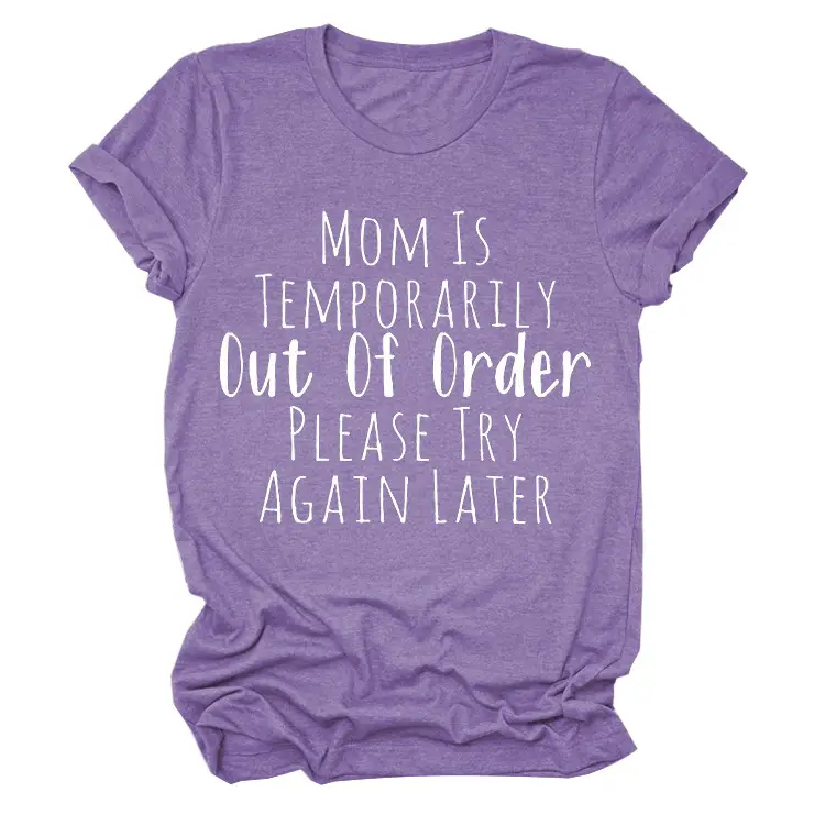 Mom is Out of Order T-Shirt Maroon Denim Shorts Set