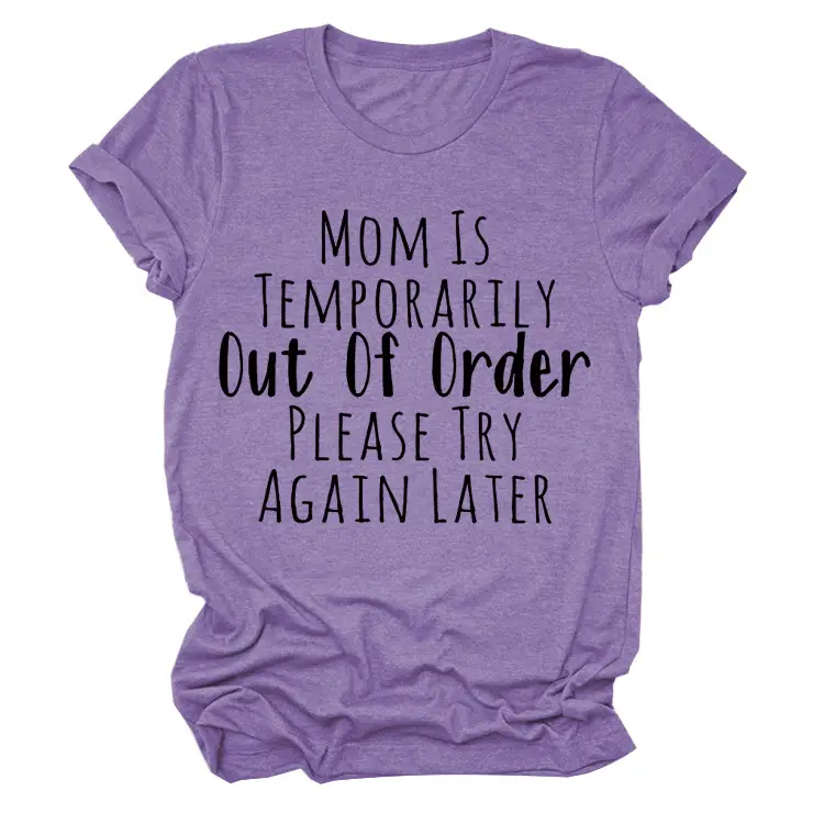 Mom is Out of Order T-Shirt Maroon Denim Shorts Set