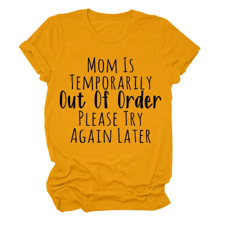 Mom is Out of Order T-Shirt Maroon Denim Shorts Set