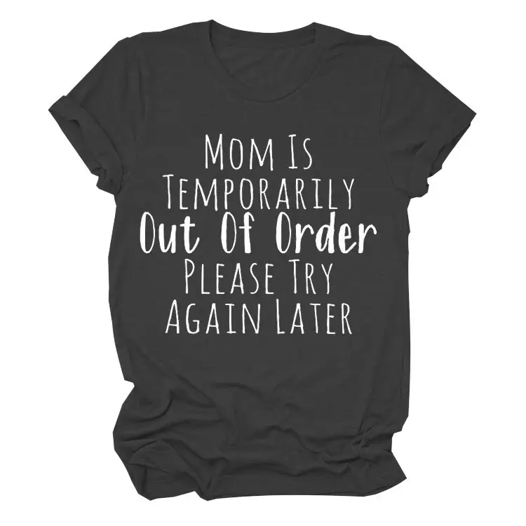 Mom is Out of Order T-Shirt Maroon Denim Shorts Set