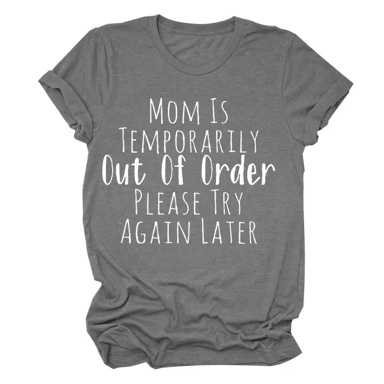 Mom is Out of Order T-Shirt Maroon Denim Shorts Set