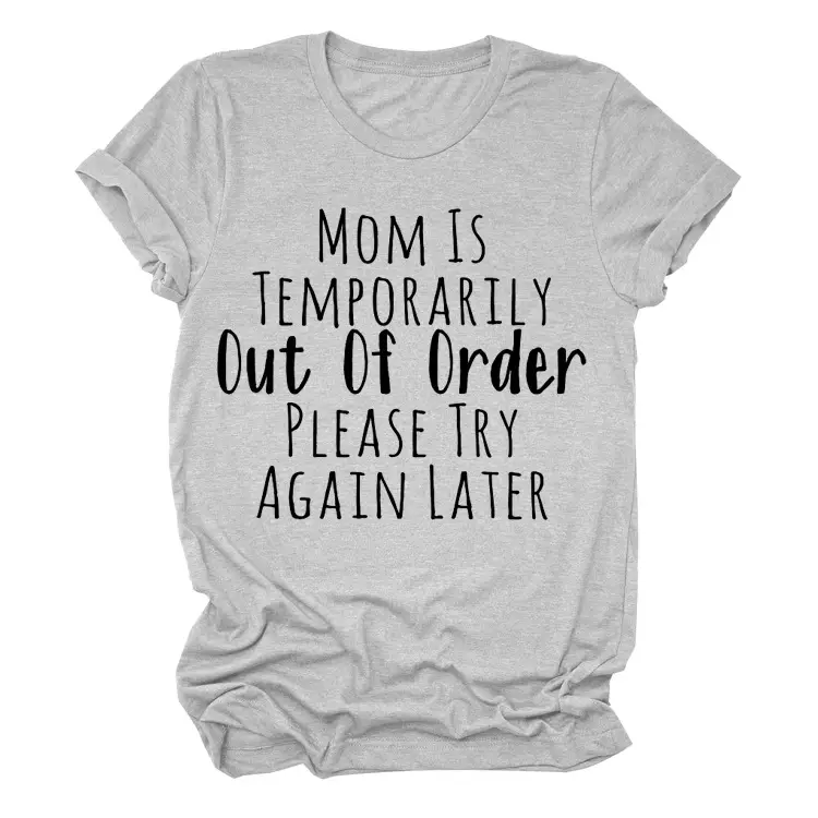 Mom is Out of Order T-Shirt Maroon Denim Shorts Set