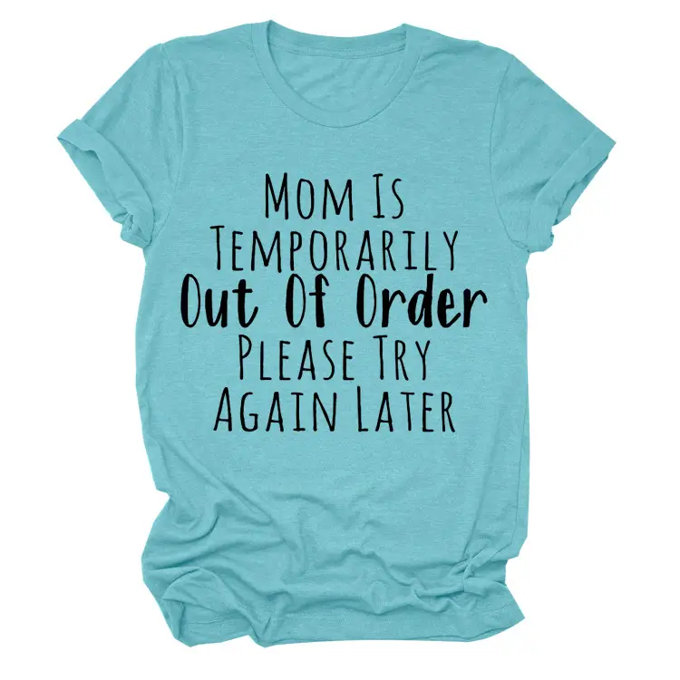 Mom is Out of Order T-Shirt Maroon Denim Shorts Set