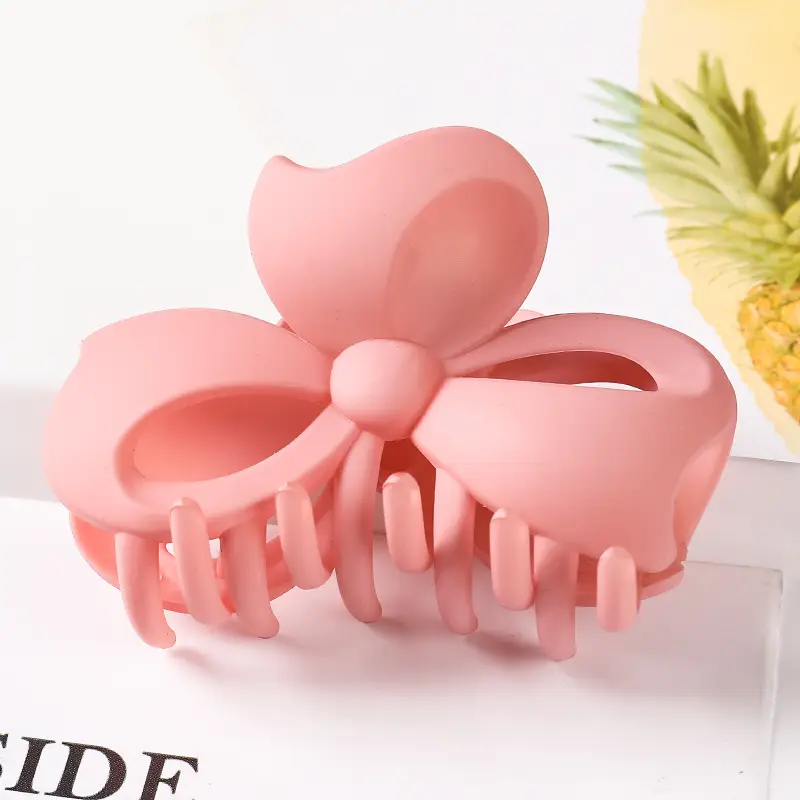 Pink Bow Hair Clip 8cm All Hair Accessories