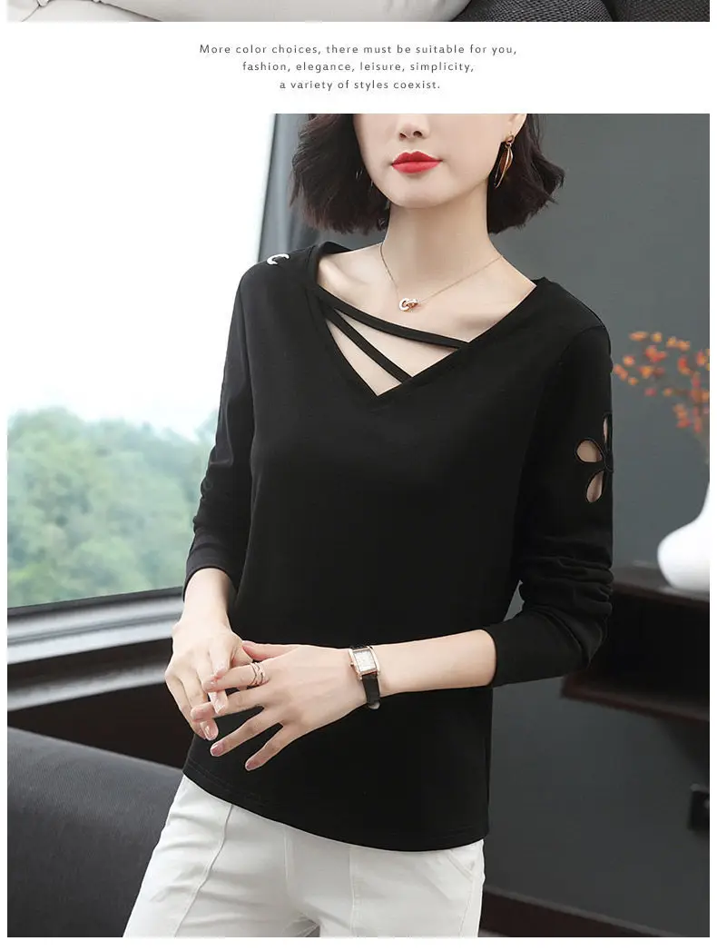 2020 Long Sleeve Women Black T-Shirt Large — feature 14