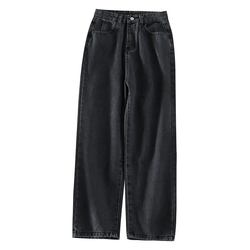 Women High Waist Wide Leg Jeans Blue Korean Style - Image 6