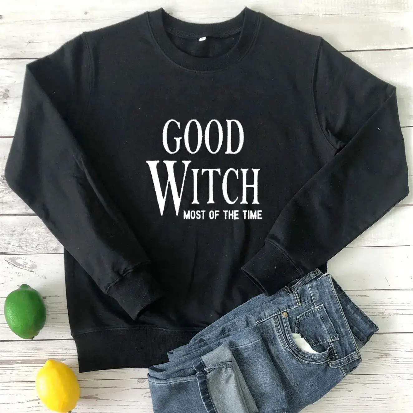 Good Witch Halloween Crewneck Sweatshirt White - Image 2