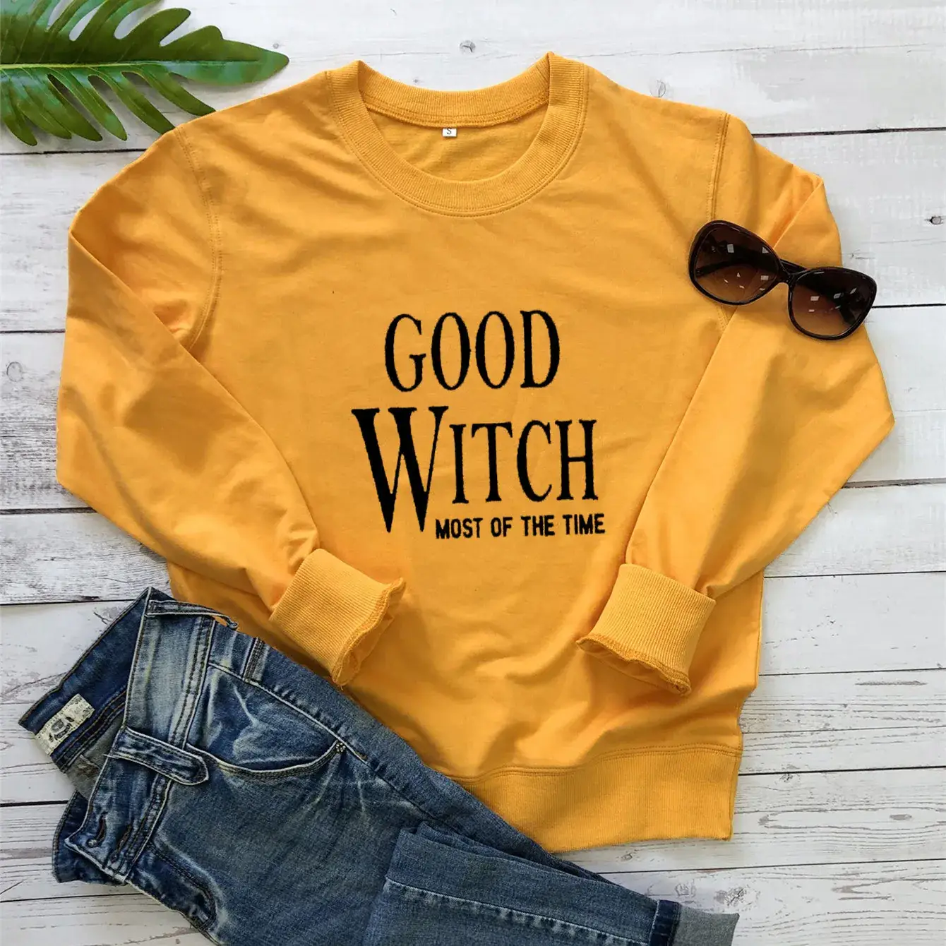 Good Witch Halloween Crewneck Sweatshirt White - Image 4