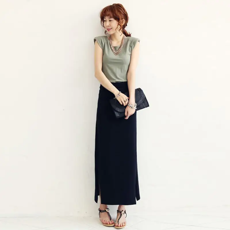Korean Style Side Slit A-Line Skirt for Women - Image 3