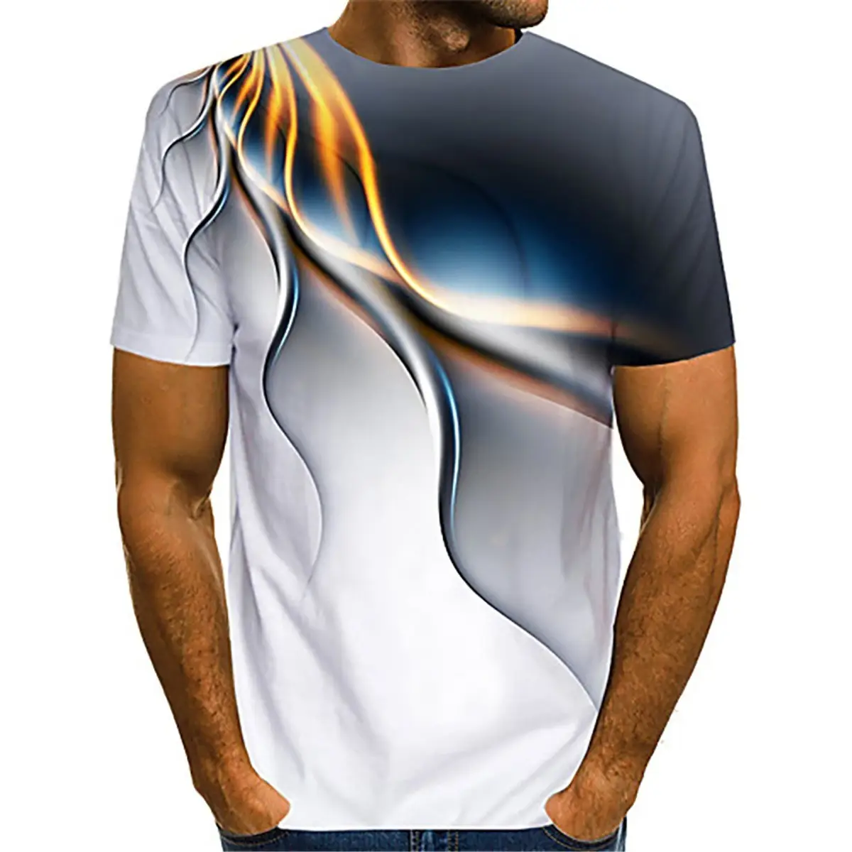 Men Green 3D Digital Printed T-Shirt Science Fiction Flare Series — feature 11