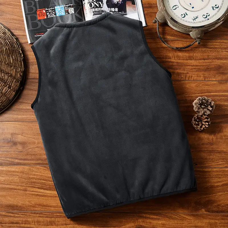 Men's Cross-Border Velvet Vest Winter Warm Waistcoat Style - Image 6