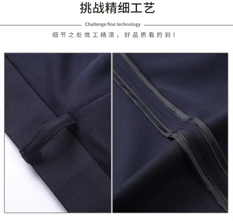 Men's Fleece Lined Business Pants Black Autumn Winter — feature 13