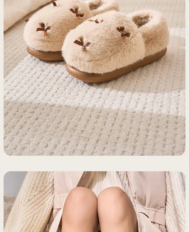 Women Winter Indoor Fur Slippers Pink — feature 18