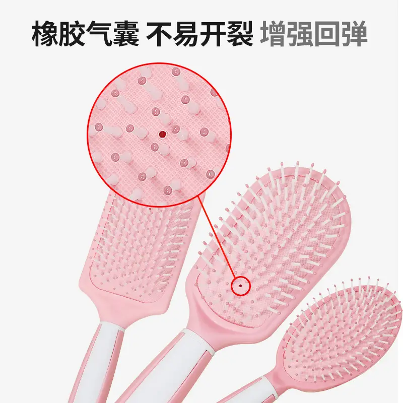 Pink Oval Hair Brush for Curly Hair Care - Image 7