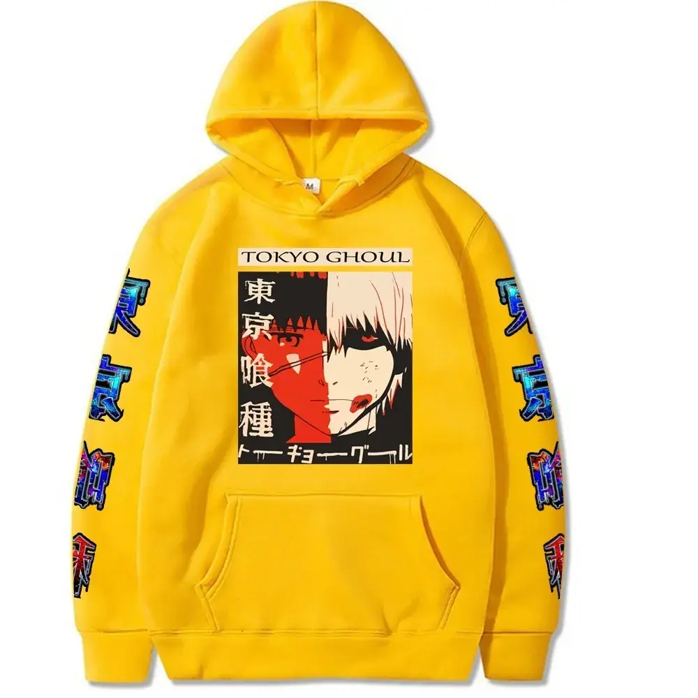 Yellow Tokyo Ghoul Hooded Sweatshirt for Men - Image 2