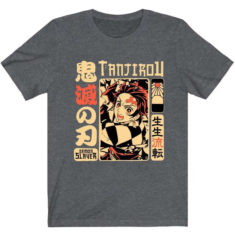 Men's Cross-Brand Anime T-Shirt Light Blue Demon Slayer Print - Image 3