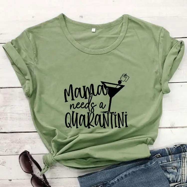 Mama Needs A Quarantini T-Shirt Pink - Image 4