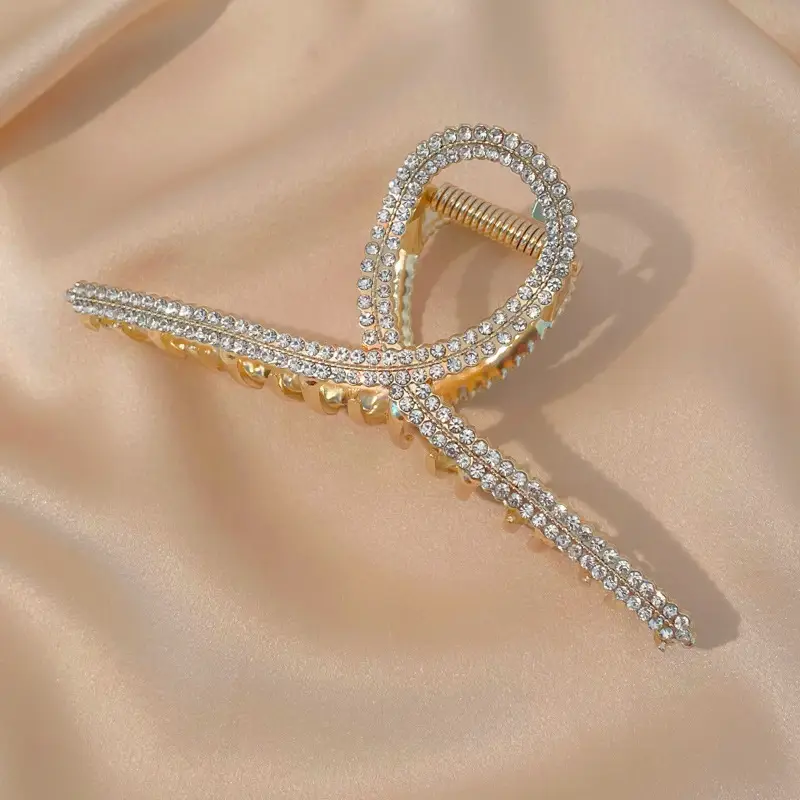 Pearl Flower Hair Clip 11cm Metal Grab - Image 11