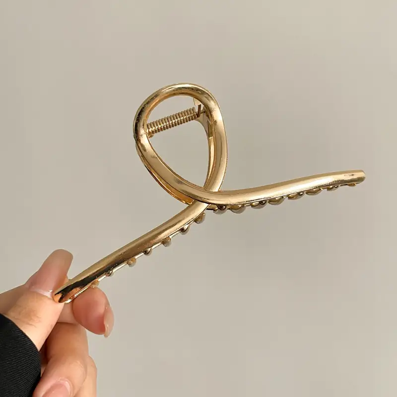 Pearl Flower Hair Clip 11cm Metal Grab - Image 3