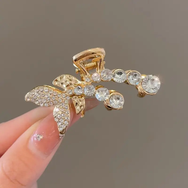 Pearl Flower Hair Clip 11cm Metal Grab - Image 31
