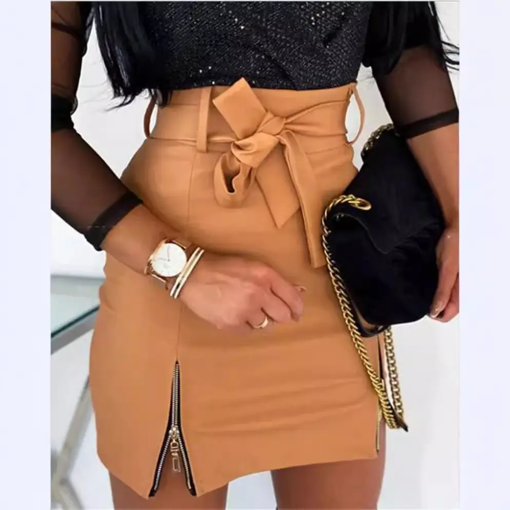 European American Cross-Border Leather Hip Skirt Zipper High Waist - Image 4