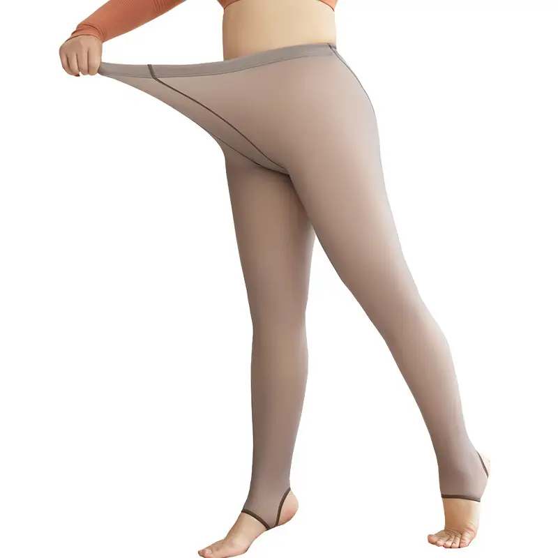 Gray Fleece-Lined Bare Leggings Extra Large