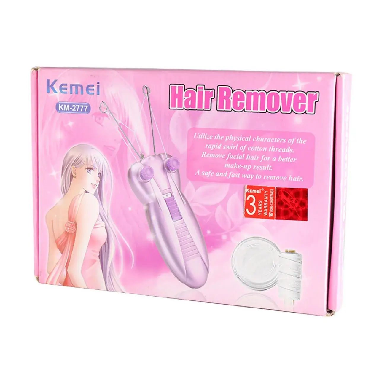 KEMEI Pink Face Puller Hair Remover KM-2777 - Image 4