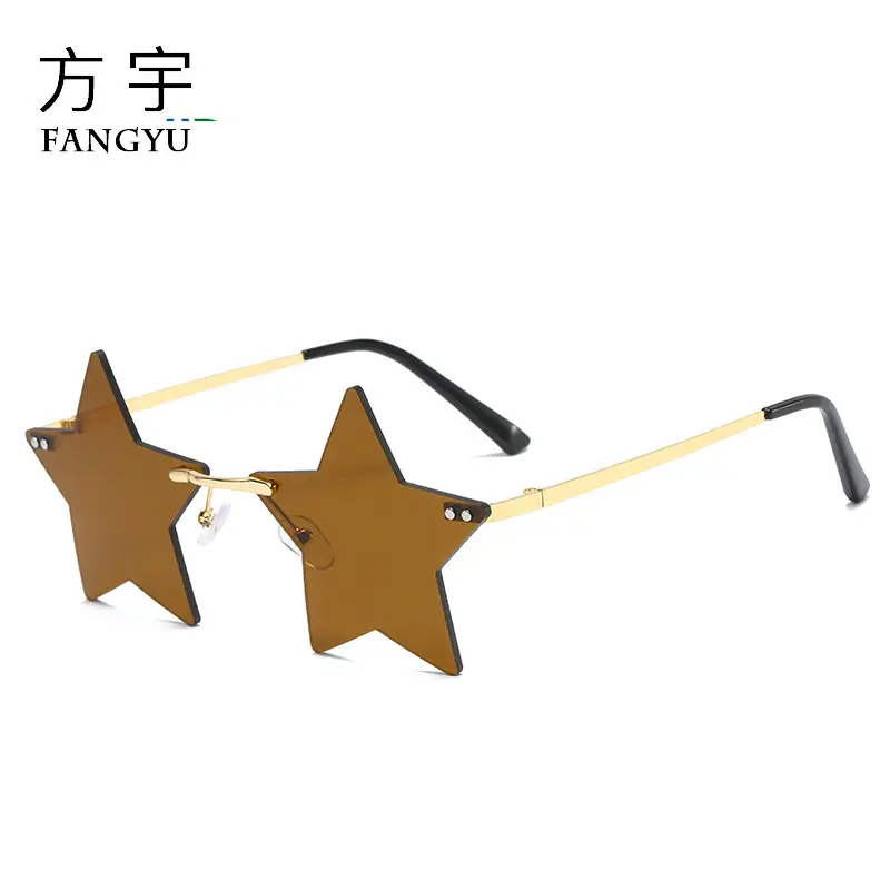 Women Rimless Star Sunglasses Red Star Design - Image 17