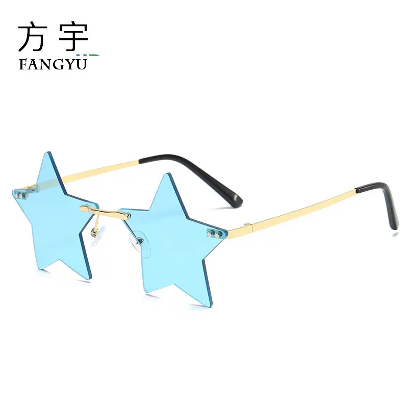 Women Rimless Star Sunglasses Red Star Design - Image 18