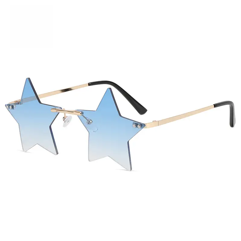 Women Rimless Star Sunglasses Red Star Design - Image 11