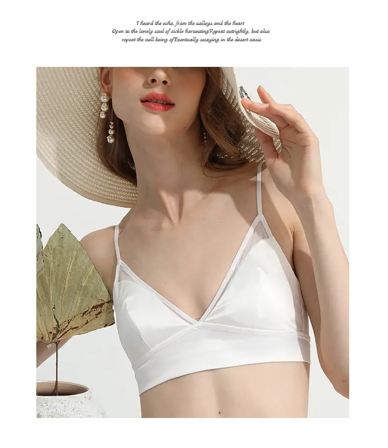 Tangge French Style Silk Bra Without Steel Ring Glossed Silk Satin Mulberry Silk Underwear Thin Sexy Breast Pad Without Bump — feature 17